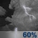 Wednesday Night: A chance of showers and thunderstorms before 8pm, then showers and thunderstorms likely. Mostly cloudy, with a low around 67. Chance of precipitation is 60%. Wednesday Night: Chance Showers And Thunderstorms then Showers And Thunderstorms Likely